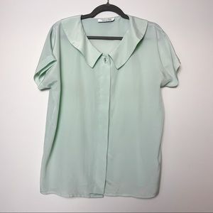 Laura & Jayne Collection Vintage Mint Green Blouse